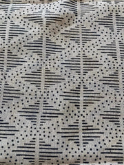 Zig-Zag Hand Block Print Linen Fabric